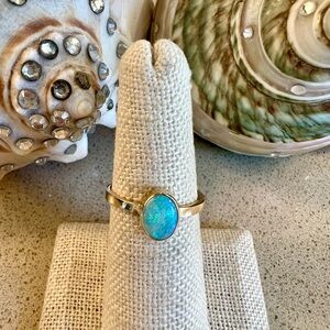 Australian Opal Ring set in solid 14 KT Gold